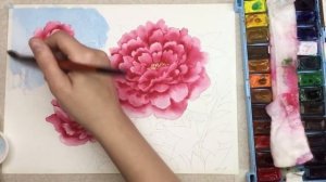 «Цветы. Пионы» как нарисовать АКВАРЕЛЬ| Сезон 4-2 |Мастер-класс ДЕМО