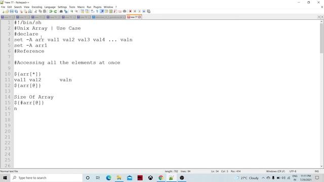 Arrays In LINUX | Array in shell scripting tutorial | Arrays i | How to Define Array in UNIX