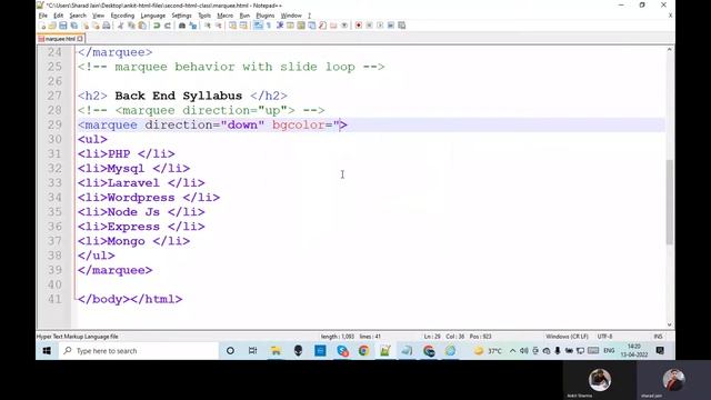 How to insert  HTML Marquee Image Video Audio Tag in HTML Tutorials  2