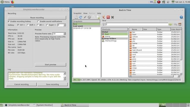 How to create snapshot using backintime in ubuntu or linux.