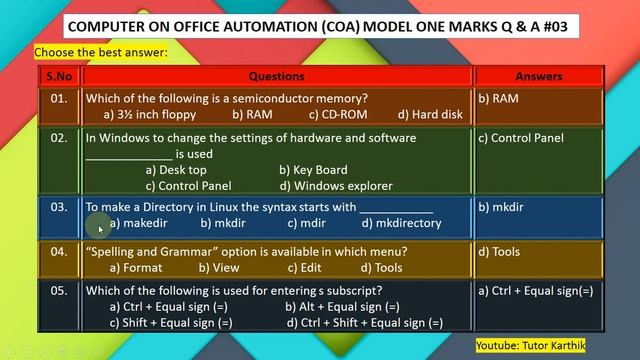 COA ONE MARKS Q&A MODEL 03 смотреть онлайн