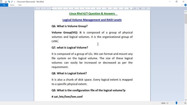 Red Hat Linux 6/7 Ques and Ans /Logical Volume Management LVM Q&A6 to 10/Jyothi IT Solutions/