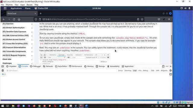 Developer Tools | WebGoat Lab