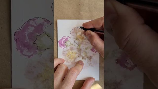Открытка своими руками. Достигаем эффекта акварели с помощью цветов!