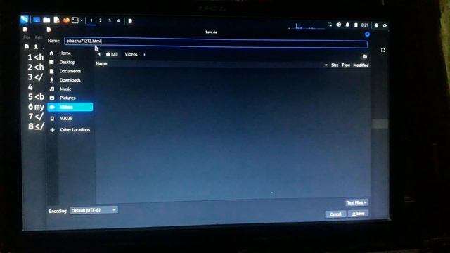run html file in Linux system (Kali Linux) ....  hacking system .