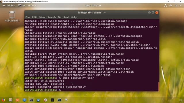 reset user password in linux
