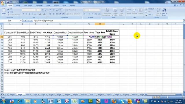 how to create internet cafe in excel