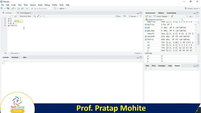 Lecture No: 04 Basic Arithmetic Operations Using R Studio | By  Prof. Pratap Mohite