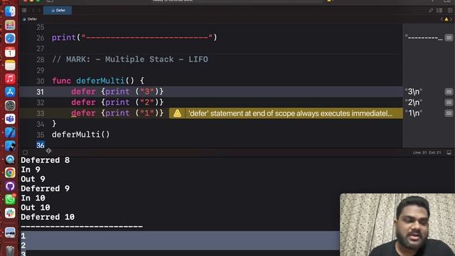 Swift Defer Keyword in Detail Hindi 2022 Xcode 13.