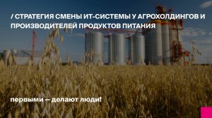 Стратегия смены ИТ-системы у агрохолдингов и производителей продуктов питания