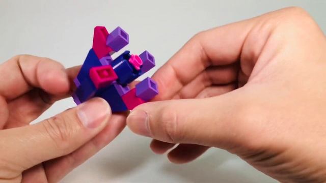 LEGO Classic 10698 assembly to purple rocket #89