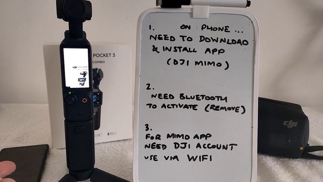 DJI OSMO POCKET 3 : remove QR code (the set up QR code)