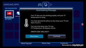 Samsung TV Overheating killscreen