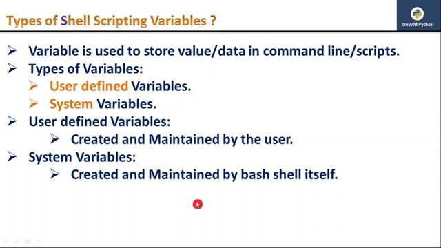 Shell Scripting  | video-5 | Different types of Shell Scripting Variables