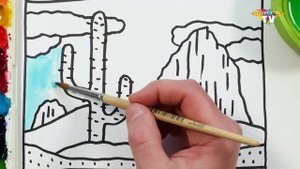 Рисуем и раскрашиваем цветочки в горшке! Рисование для детей!