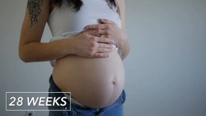 PREGNANT BELLY PROGRESSION | Week by Week Transformation