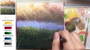 Трава и цветы. Как нарисовать пейзажАКРИЛ! Сезон 6-11 | Мастер-класс ДЕМО