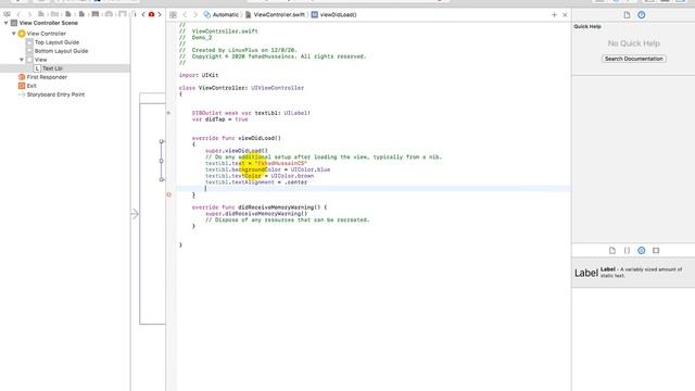 Tutorial 06: Label handling in iOS Mobile Application Development | Label set and change text in IO