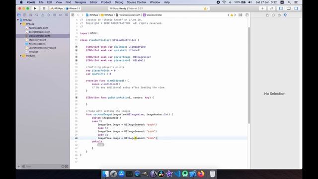 Develop Rock Paper Scissors Game in Xcode