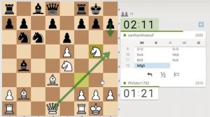 Сицилиака. Двойной Гамбит Морра. Белые начинают и выигрывают.