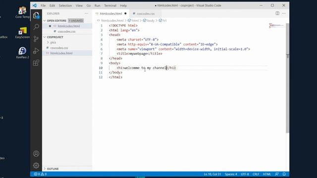 CSS part #1: How to start CSS and HTML with Visual Studio Code? смотреть онлайн