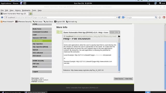Kali Linux Hacking Course - Website Hacking - Local File Inclusion Vulnerabilities  LFI