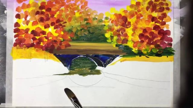 «Пейзаж. Мостик над озером» как нарисовать ГУАШЬ | Сезон 3-1 |Мастер-класс для начинающих смотреть онлайн