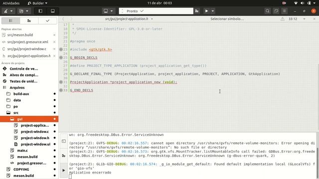 Gnome Builder Tutorial - Project - Part 01