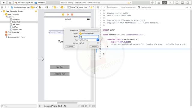 Text Field input text iOS | Xcode | Swift