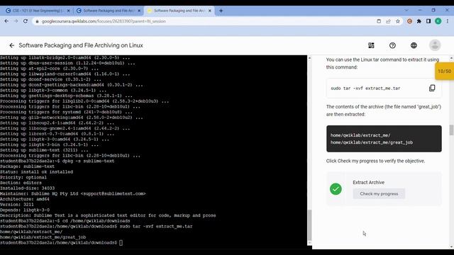 Software Packaging and File Archiving on Linux || Coursera || Week - 3