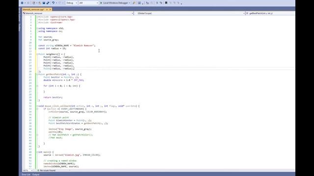 Blemish remover using OpenCV tutorial | C++