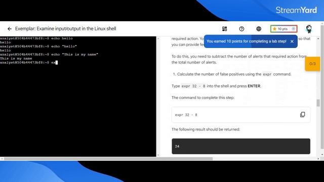 Examine input output in the Linux shell