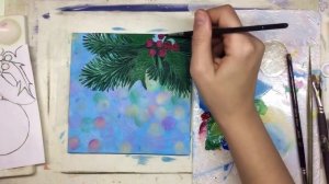 «Новый год. Елка и шары» как нарисовать АКРИЛ | Сезон 2-5 |Мастер-класс для начинающих ДЕМО