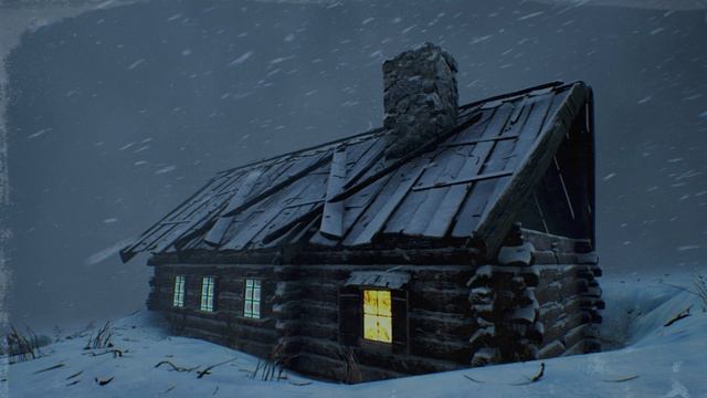 ЗВУКИ СНЕЖНОЙ БУРИ УБАЮКИВАЮТ. 5-часовая метель в средневековой снежной деревне. Снежная буря 2024