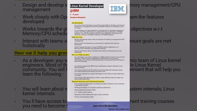 IBM | Linux Kernel Developer