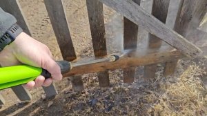 Демонстрация работы мойки высокого давления GreenWorks на 60В