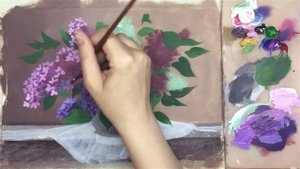 «Цветы. Сирень. Летний букет» как нарисовать АКРИЛ | Сезон 3-6 |Мастер-класс ДЕМО