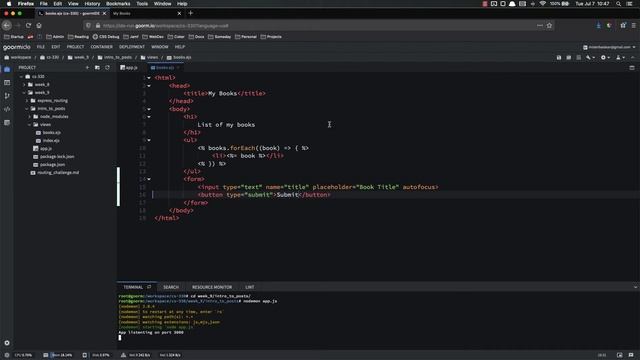 Full Stack Web Developer Course: 9_14 - Sending Post Requests via HTML Forms