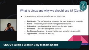 CNC Q1 Week 2 Review Session 3 by Mohsin Khalid : Linux Command Line