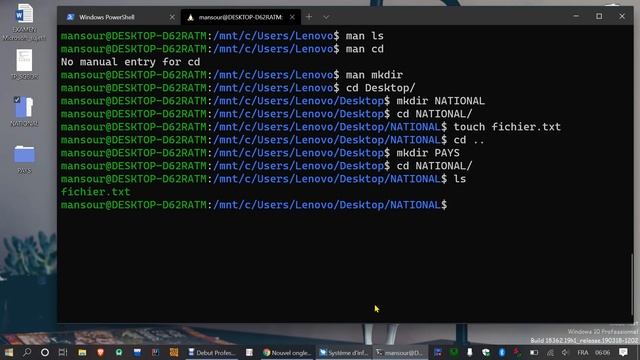 LINUX LES COMMANDES  DÉPLACEMENT VERS AUTRE RÉPERTOIRE