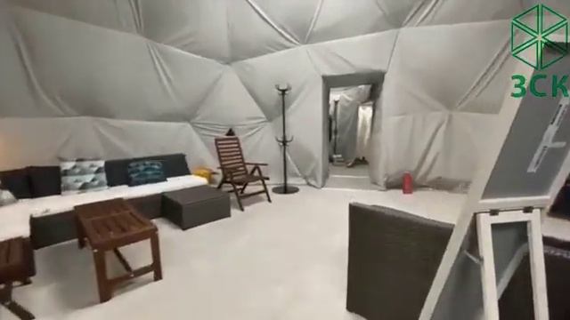 Автономный зимний комплекс из геокуполов в Казахстане. Глэмпинг. ЗСК СФЕРА
