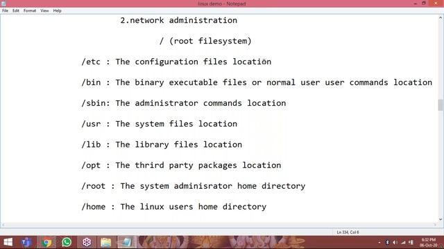 LINUX Administration tutorials || Demo - 2 || by Mr. Srinivas On 06-10-2020 @6PM