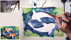 «Карпы Кои» как нарисовать АКВАРЕЛЬ | Сезон 2-2 |Мастер-класс для начинающих