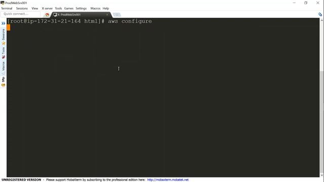 How to start with Amazon Web Service Command Line in linux with Secure Key and Access Key