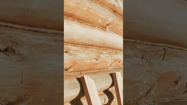 Выравнивание фронтона у сруба #деревянныйдом #домизбревна #рубленныефронтоны