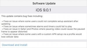 iOS 9.0.1 - Bug Fixes and Improvements!