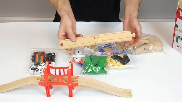 Обзор деревянной железной дороги Acooltoy 80 деталей "Порт" смотреть онлайн