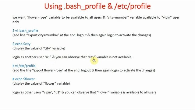 66 .bash_profile and profile in Linux | Linux Tutorial | Linux Commands | Linux for Beginners