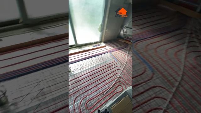 Теплый водяной пол в бассейне загородного дома #shorts #shortvideo #short #даблдом #отоплениедома