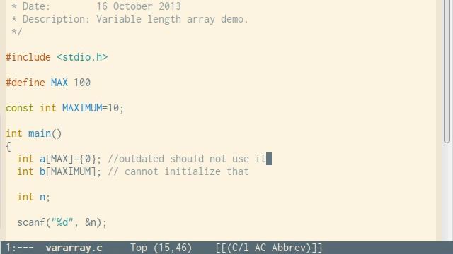 C Programming Part 28 Arrays Part 9 VAriable Length Arrays